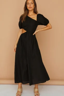 Vacation Dresses|Spring Break Dresses>Hello Molly Ocherous Maxi Dress Black