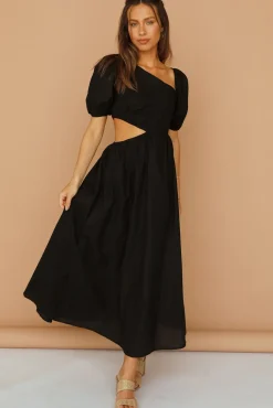 Vacation Dresses|Spring Break Dresses>Hello Molly Ocherous Maxi Dress Black
