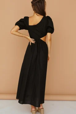 Vacation Dresses|Spring Break Dresses>Hello Molly Ocherous Maxi Dress Black