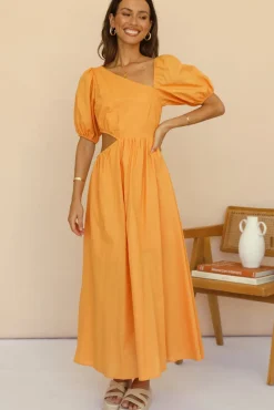 Vacation Dresses|Spring Break Dresses>Hello Molly Ocherous Maxi Dress Orange