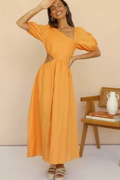 Vacation Dresses|Spring Break Dresses>Hello Molly Ocherous Maxi Dress Orange