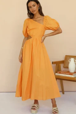 Vacation Dresses|Spring Break Dresses>Hello Molly Ocherous Maxi Dress Orange