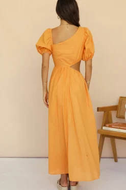 Vacation Dresses|Spring Break Dresses>Hello Molly Ocherous Maxi Dress Orange