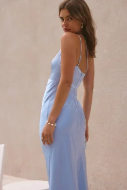 Wedding Guest Dresses|Formal Dresses>Hello Molly Olive Branch One Shoulder Maxi Dress Blue