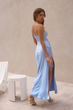 Wedding Guest Dresses|Formal Dresses>Hello Molly Olive Branch One Shoulder Maxi Dress Blue
