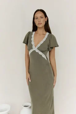 Cocktail Dresses|Vacation Dresses>Hello Molly Oliviera Maxi Dress Green
