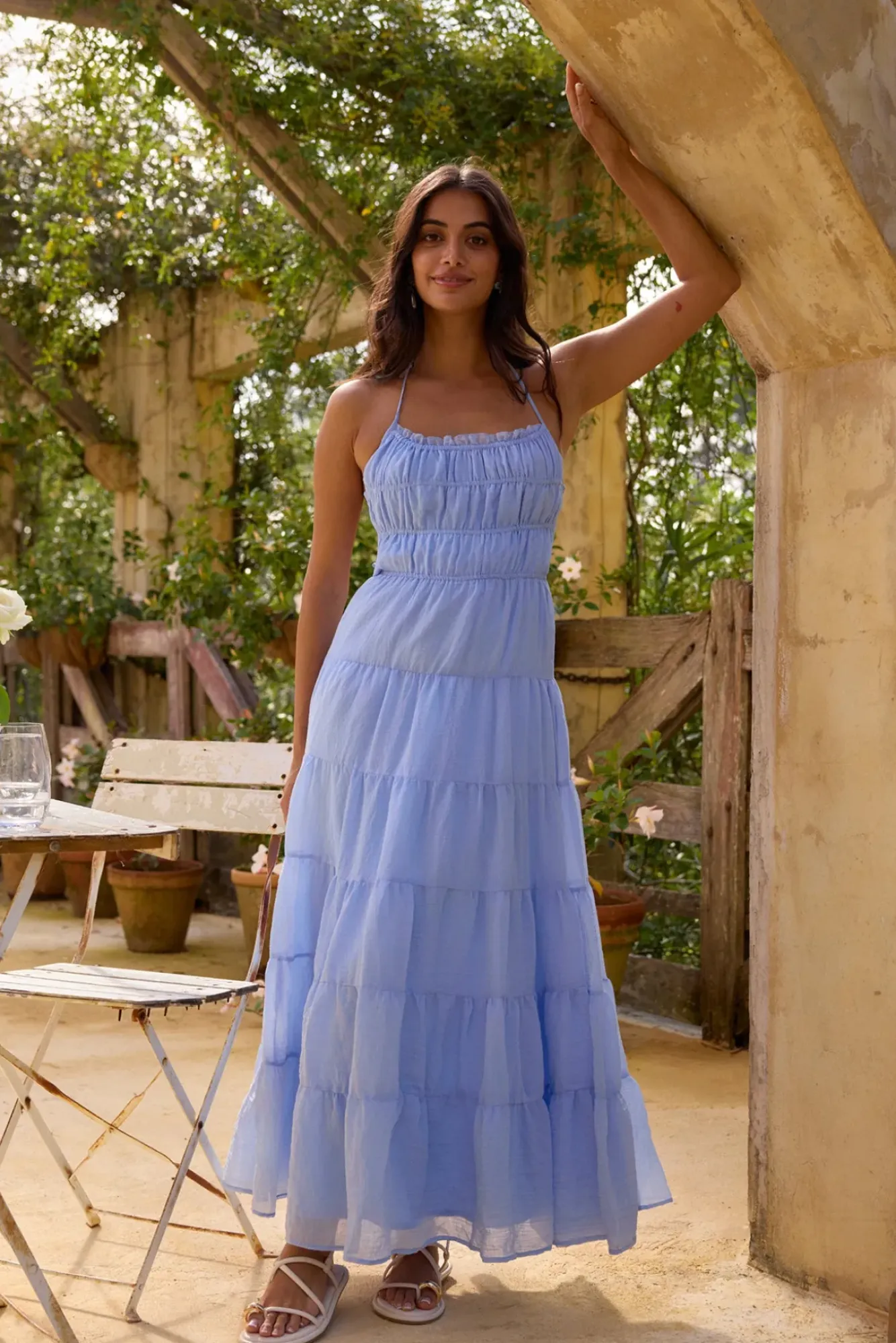 Formal Dresses|Cocktail Dresses>Hello Molly On a Cloud Maxi Dress Blue
