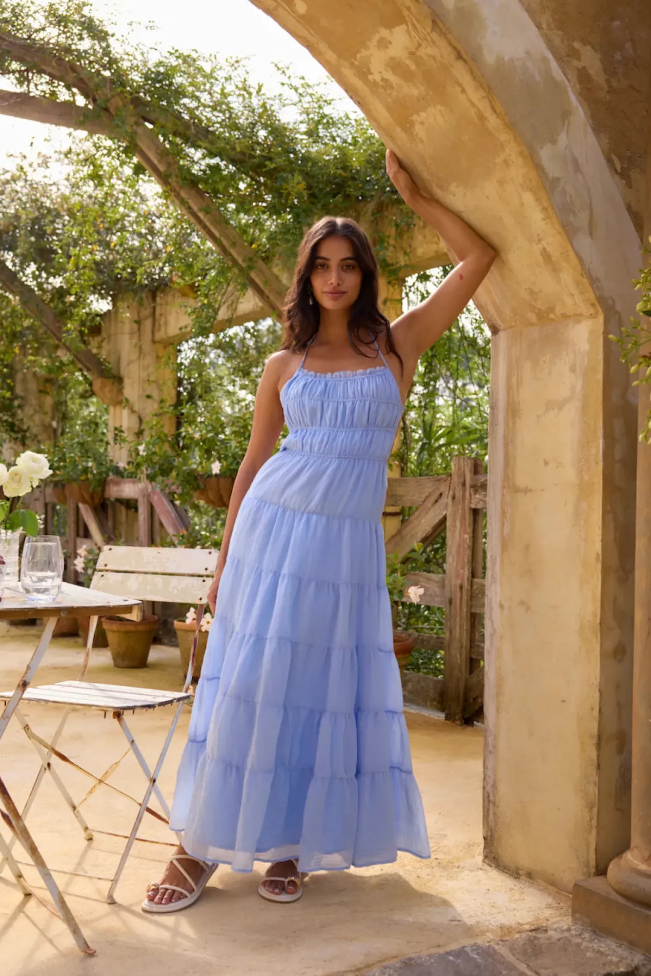 Formal Dresses|Cocktail Dresses>Hello Molly On a Cloud Maxi Dress Blue