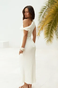 Cocktail Dresses|Date Night Dresses>Hello Molly One For You Off Shoulder Maxi Dress Cream