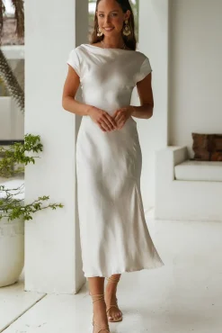 Cocktail Dresses|Bridesmaid Dresses>Hello Molly One Last Song Maxi Dress Champagne