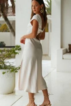 Cocktail Dresses|Bridesmaid Dresses>Hello Molly One Last Song Maxi Dress Champagne