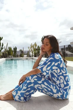 Two-Piece Pants Set>Hello Molly On The Rocks Set Blue