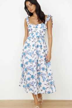 Vacation Dresses|Casual Dresses>Hello Molly On The Roof Midi Dress Blue
