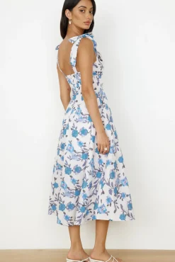 Vacation Dresses|Casual Dresses>Hello Molly On The Roof Midi Dress Blue