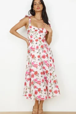 Spring Break Dresses|Casual Dresses>Hello Molly On The Roof Midi Dress Pink