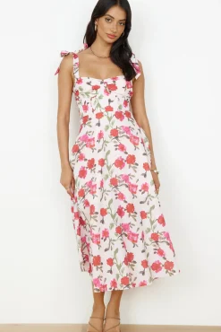 Spring Break Dresses|Casual Dresses>Hello Molly On The Roof Midi Dress Pink