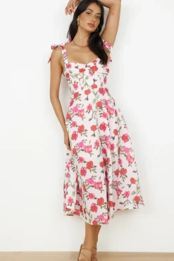 Spring Break Dresses|Casual Dresses>Hello Molly On The Roof Midi Dress Pink