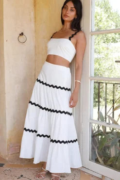 Skirt And Top Sets>Hello Molly On Til Dawn Set White