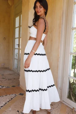 Skirt And Top Sets>Hello Molly On Til Dawn Set White