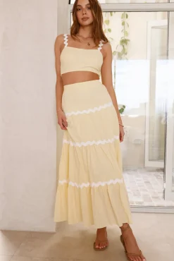 Skirt And Top Sets>Hello Molly On Till Dawn Set Yellow