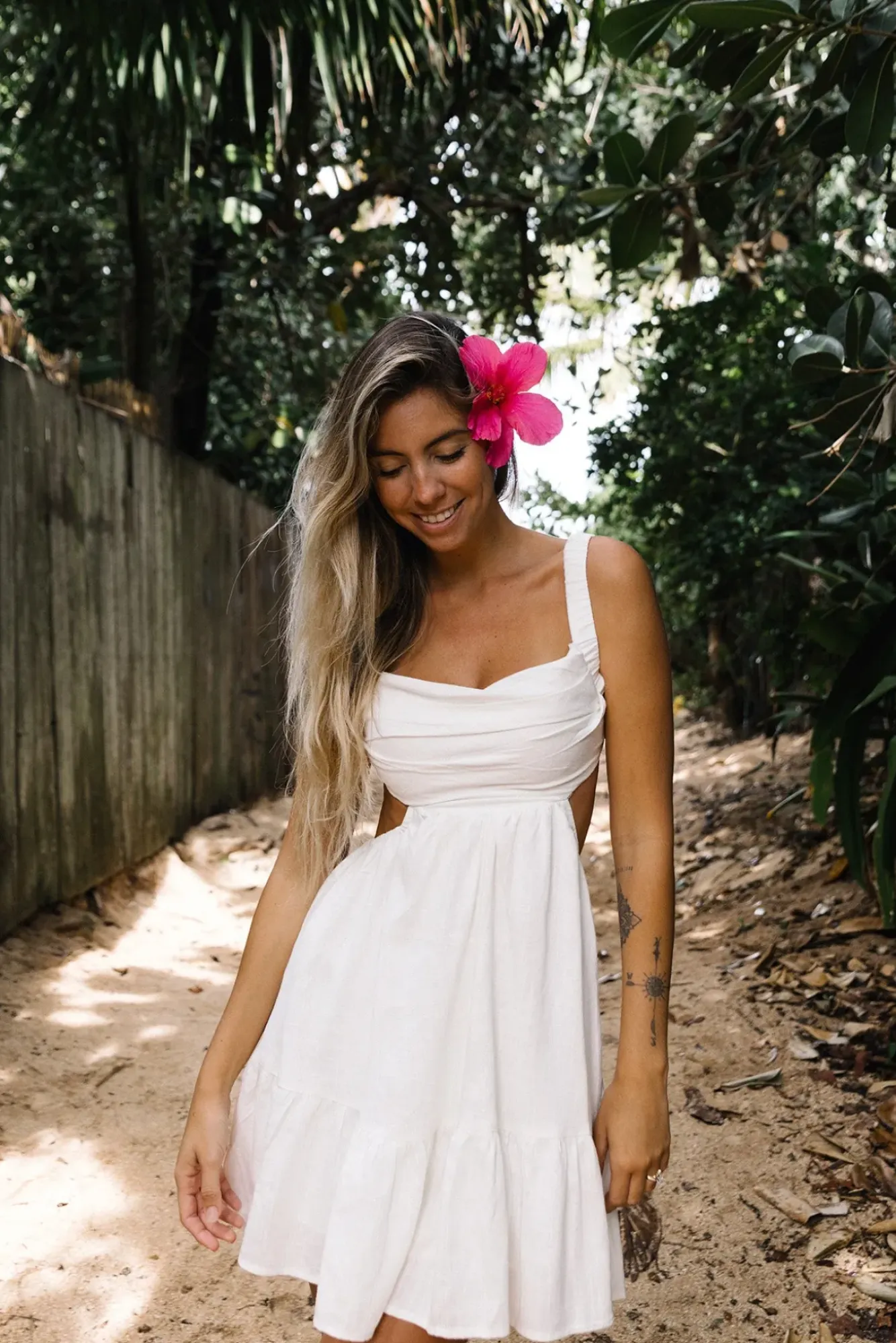 Spring Break Dresses|Bump Friendly>Hello Molly Open Conversations Dress White