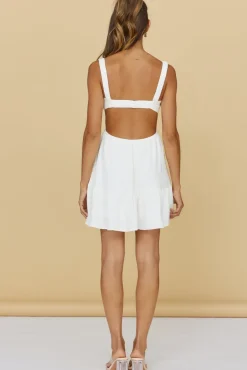 Spring Break Dresses|Bump Friendly>Hello Molly Open Conversations Dress White