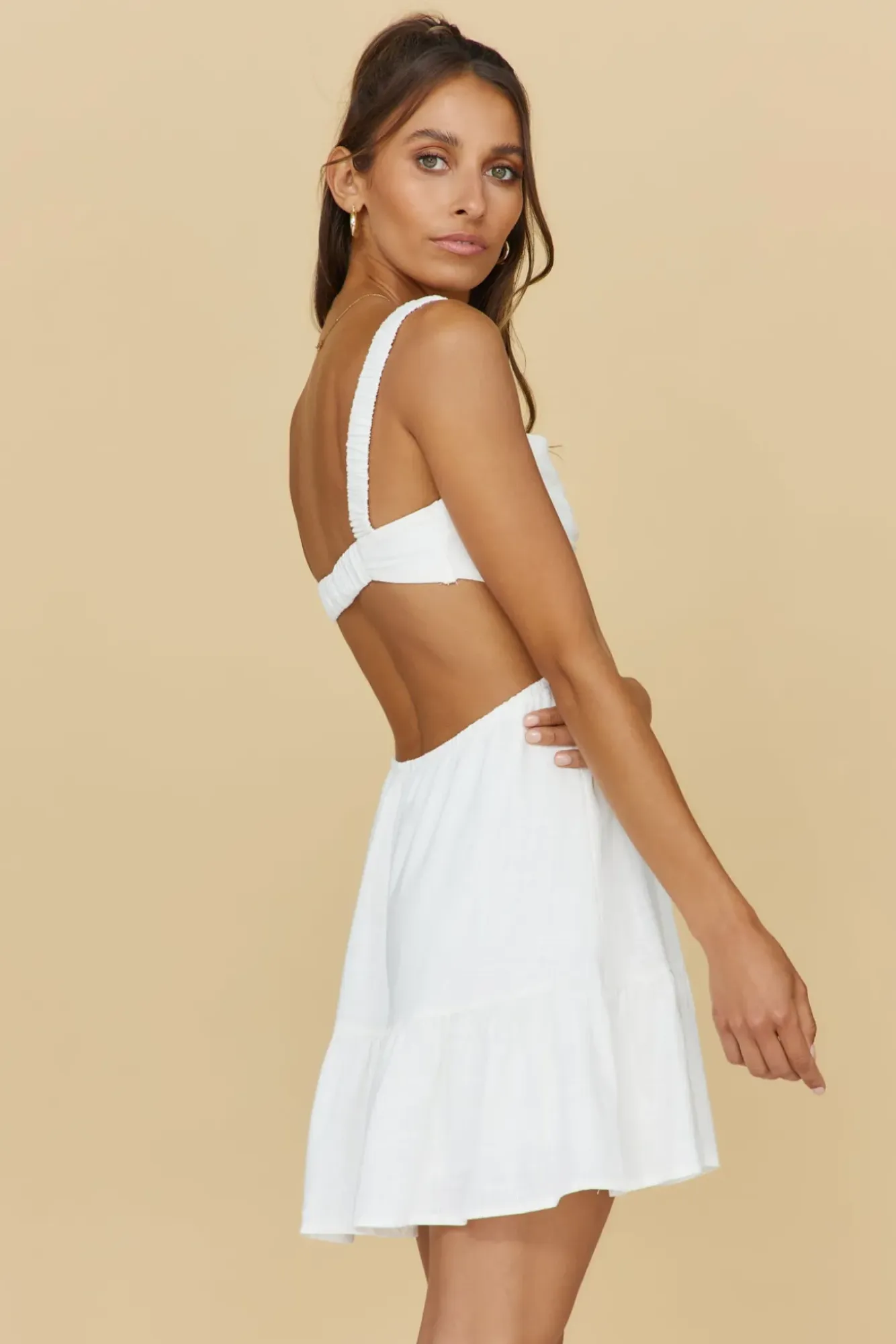 Spring Break Dresses|Bump Friendly>Hello Molly Open Conversations Dress White
