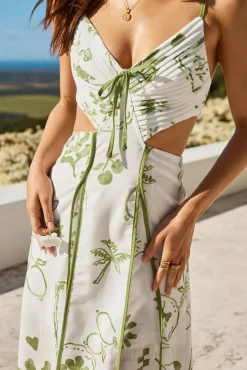 Vacation Dresses|Brunch Dresses>Hello Molly Open Doors Maxi Dress Green