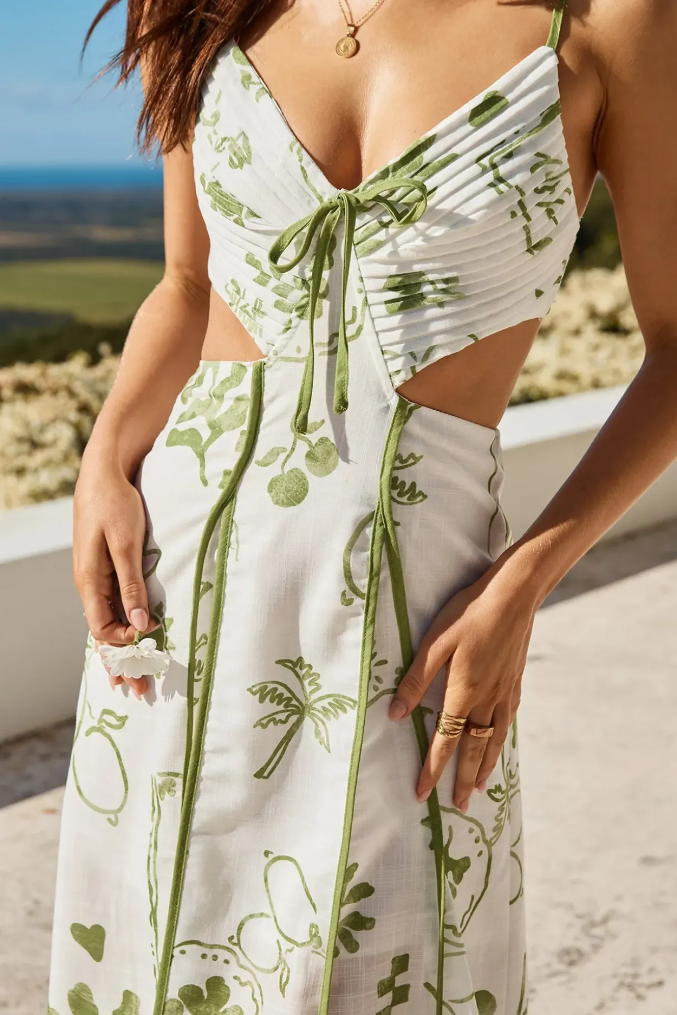 Vacation Dresses|Brunch Dresses>Hello Molly Open Doors Maxi Dress Green