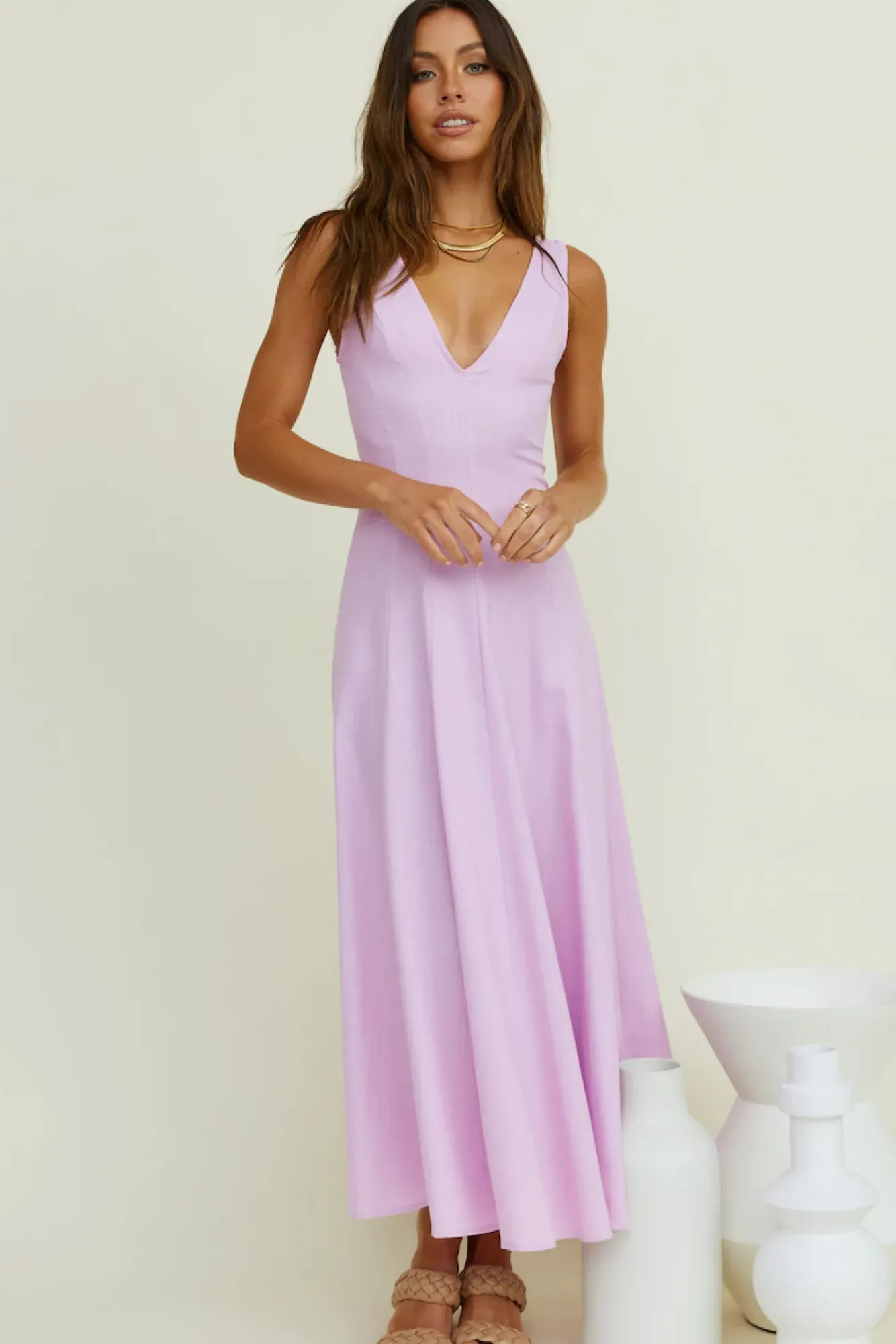 Wedding Guest Dresses|Formal Dresses>Hello Molly Open Meadows Maxi Dress Lilac