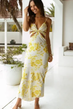 Vacation Dresses|Spring Break Dresses>Hello Molly Opportunity Maxi Dress Yellow