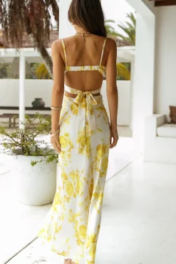 Vacation Dresses|Spring Break Dresses>Hello Molly Opportunity Maxi Dress Yellow