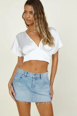 Cropped>Hello Molly Out Of Mind Crop Top White