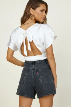 Cropped>Hello Molly Out Of Mind Crop Top White