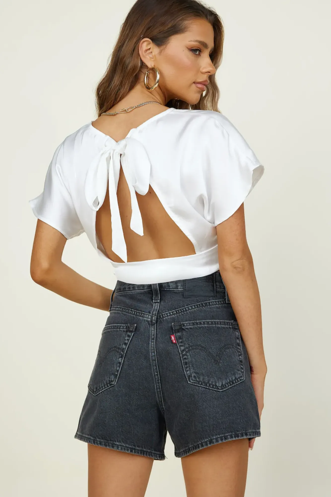 Cropped>Hello Molly Out Of Mind Crop Top White