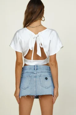 Cropped>Hello Molly Out Of Mind Crop Top White