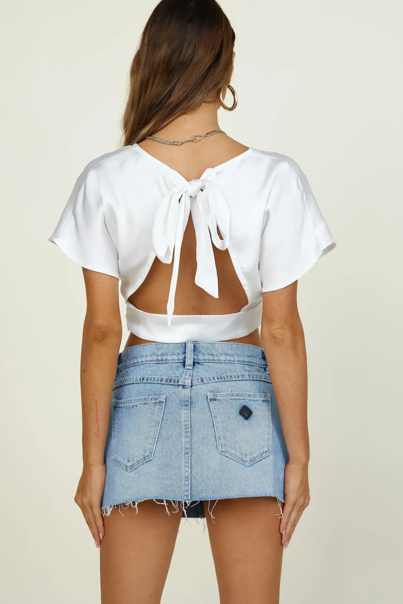 Cropped>Hello Molly Out Of Mind Crop Top White