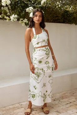 Skirts|Skirt And Top Sets>Hello Molly Over The Hedges Maxi Skirt Green