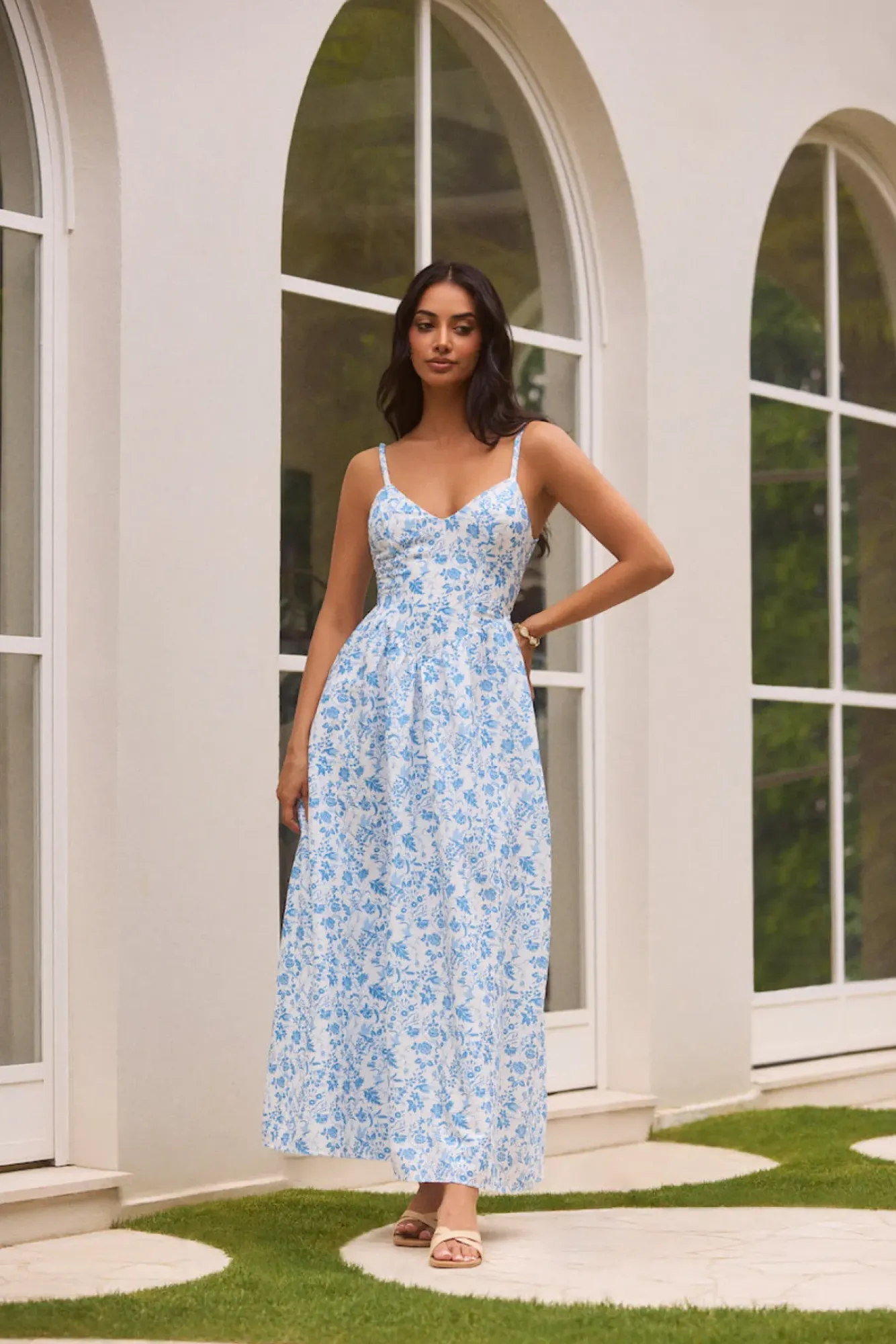 Wedding Guest Dresses|Cocktail Dresses>Hello Molly Painted Skies Maxi Dress Blue