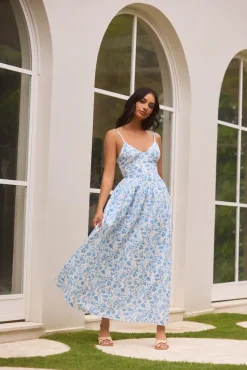 Wedding Guest Dresses|Cocktail Dresses>Hello Molly Painted Skies Maxi Dress Blue