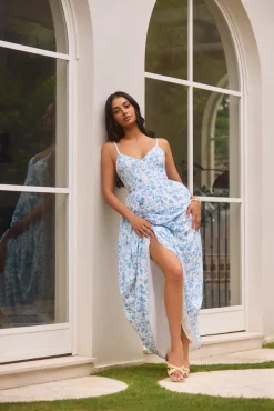 Wedding Guest Dresses|Cocktail Dresses>Hello Molly Painted Skies Maxi Dress Blue