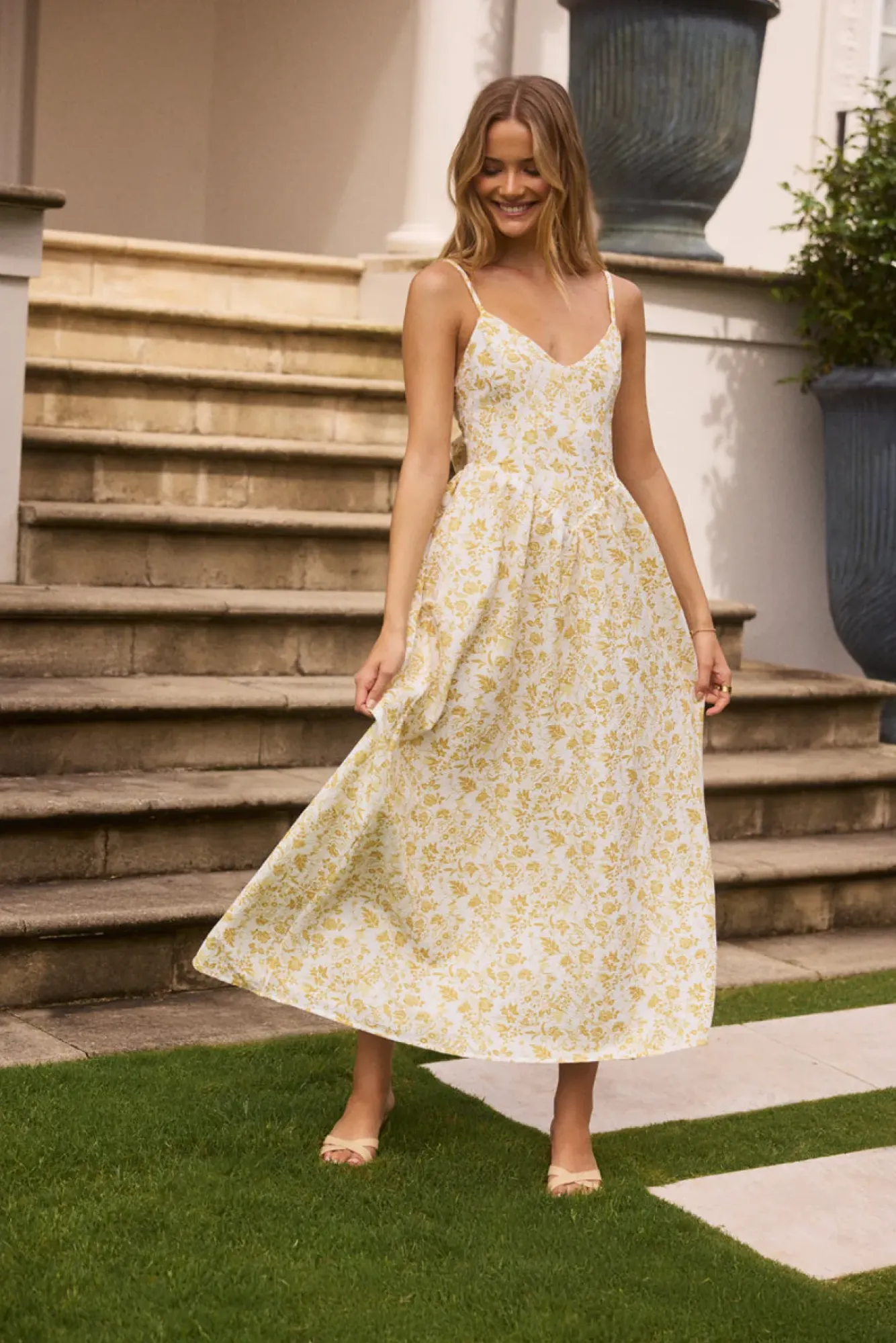Date Night Dresses|Brunch Dresses>Hello Molly Painted Skies Maxi Dress Yellow