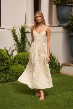 Date Night Dresses|Brunch Dresses>Hello Molly Painted Skies Maxi Dress Yellow