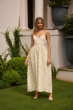 Date Night Dresses|Brunch Dresses>Hello Molly Painted Skies Maxi Dress Yellow