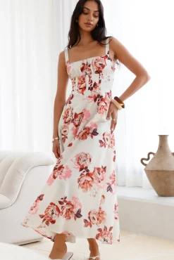 Wedding Guest Dresses|Vacation Dresses>Hello Molly Palermo Mornings Midi Dress Cream