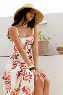 Wedding Guest Dresses|Vacation Dresses>Hello Molly Palermo Mornings Midi Dress Cream