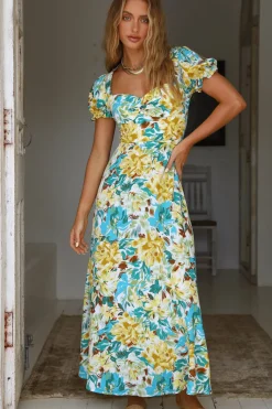 Vacation Dresses|Spring Break Dresses>Hello Molly Palm Sunset Maxi Dress Multi