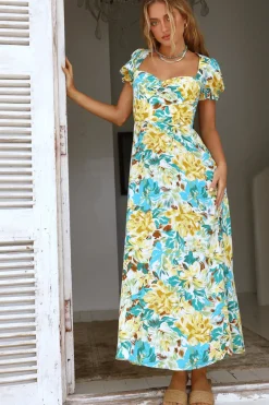 Vacation Dresses|Spring Break Dresses>Hello Molly Palm Sunset Maxi Dress Multi