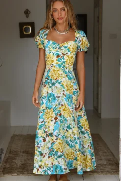 Vacation Dresses|Spring Break Dresses>Hello Molly Palm Sunset Maxi Dress Multi