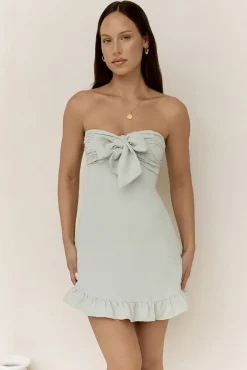 Vacation Dresses|Date Night Dresses>Hello Molly Palm Tree Dreaming Mini Dress Sage